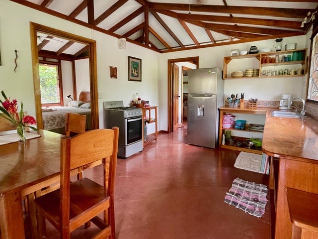 Kitchen, door to both upstairs bedroom, each with bathroom